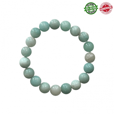 Bracciale Amazzonite Cina perle in pietra naturale da 10mm - Qualità AB