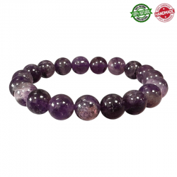 Bracciale Ametista perle in pietra naturale da 10mm - Qualità A