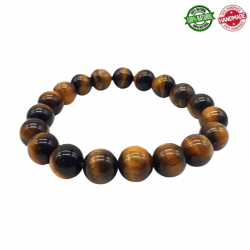 Bracciale Occhio di Tigre perle in pietra naturale da 10mm - Qualità AB