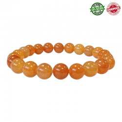 Bracciale Avventurina Arancione perle in pietra naturale da 8mm - Qualità A