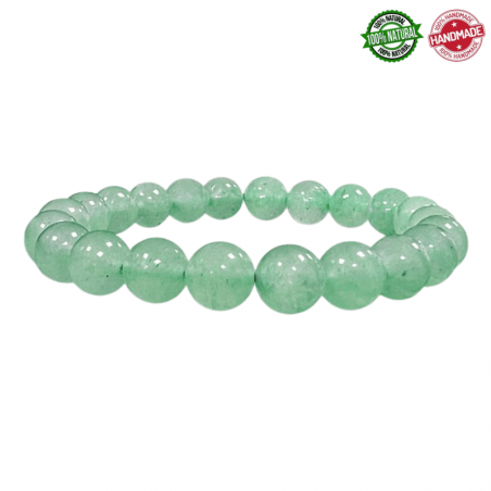 Bracciale Avventurina Verde perle in pietra naturale da 8mm - Qualità AB