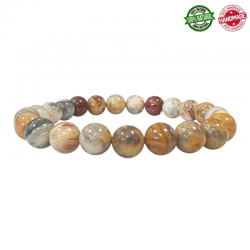 Bracciale Agata Crazy Lace perle pietra naturale da 8mm - Qualità AB