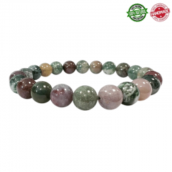 Bracciale Agata Indiana perle in pietra naturale da 8mm - Qualità AB