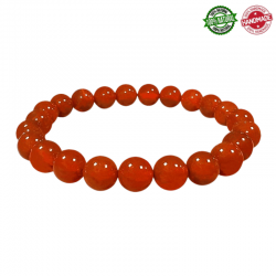 Bracciale Agata Rossa perle in pietra naturale da 8mm - Qualità A