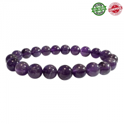 Bracciale Ametista perle in pietra naturale da 8mm - Qualità A