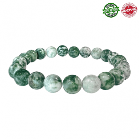 Bracciale Giada Verde perle in pietra naturale da 8mm - Qualità AB