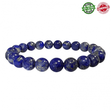Braccialetto Lapislazzuli perle da 8mm in Pietra Naturale - Qualità A