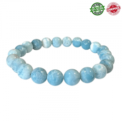 Braccialetto Larimar perle in pietra naturale da 8mm - Qualità A