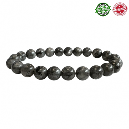 Braccialetto Larvikite perle in pietra naturale da 8mm - Qualità AB