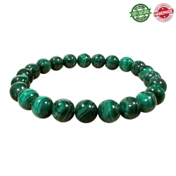 Braccialetto Malachite perle in pietra naturale da 7,5-8,5mm - Qualità AB