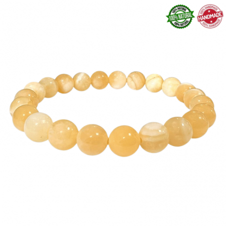 Braccialetto Calcite Arancione perle pietra naturale da 8mm - Qualità AB