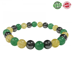 Braccialetto Citrino, Avventurina Verde, Ematite perle pietra naturale da 8mm - Qualità A
