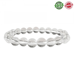 Braccialetto Cristallo di Rocca perle in pietra naturale da 8mm - Qualità A