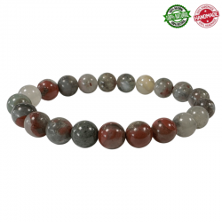 Braccialetto Diaspro Eliotropio perle in pietra naturale da 8mm - Qualità AB