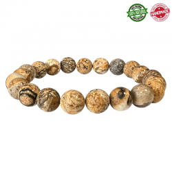 Bracciale Diaspro Paesina perle pietra naturale da 8mm - Qualità AB