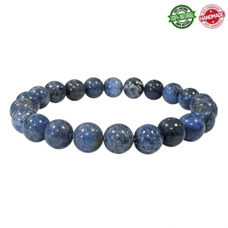 Braccialetto Dumortierite perline pietra naturale da 8mm - Qualità AB