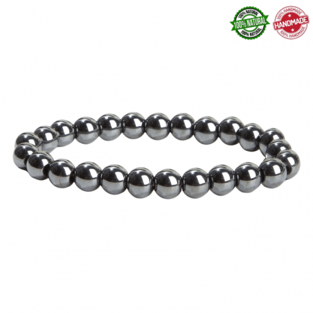 Braccialetto Ematite perle pietra naturale da 8mm - Qualità AB
