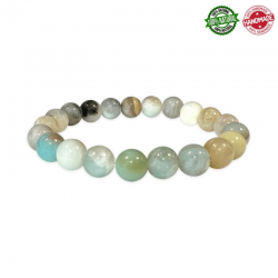 Braccialetto Amazzonite Multicolore perle pietra naturale da 8mm - Qualità AB