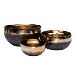 Ishana Campana Tibetana in Bronzo Dorato per meditazione e relax