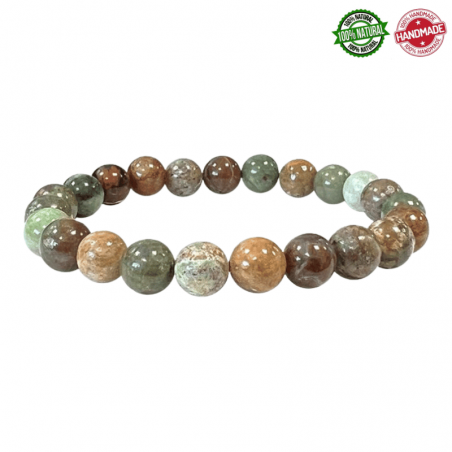 Bracciale Opale Verde perle in pietra naturale da 8mm - Qualità AB