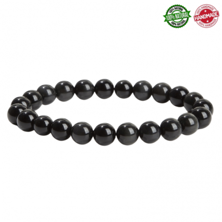 Bracciale Ossidiana Nera 8mm – Pietra naturale Qualità A