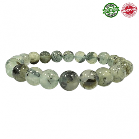 Braccialetto Prehnite perle in pietra naturale da 7-8mm - Qualità A