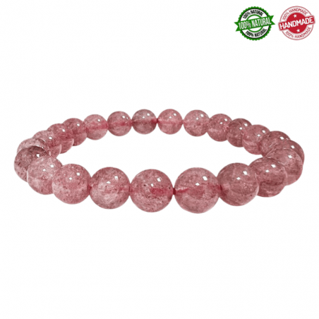 Quarzo Fragola Braccialetto perle da 8mm in Pietra Naturale - Qualità A
