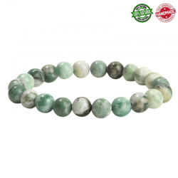 Braccialetto Serpentino Verde perle in Pietra Naturale da 8mm - Qualità AB