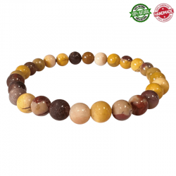 Braccialetto Mokaite perline in Pietra Naturale da 6mm - Qualità A