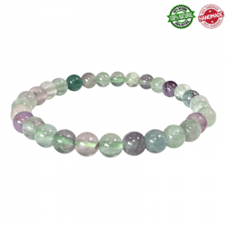 Braccialetto Fluorite Multicolore perline in pietra naturale da 6mm - Qualità AB