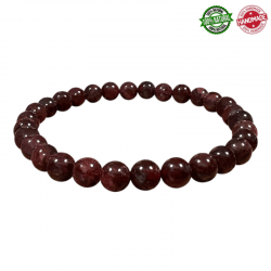 Braccialetto Granato Rosso perline in pietra naturale da 6mm - Qualità A