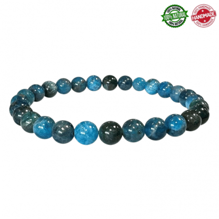 Braccialetto Apatite Blu perline in pietra naturale da 6mm - Qualità A