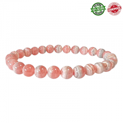 Braccialetto Rodocrosite perline in pietra naturale da 6mm - Qualità A