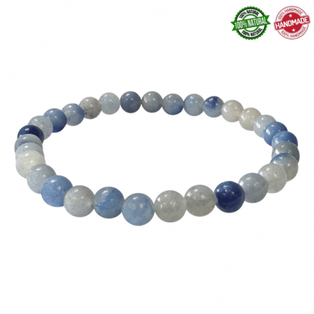Braccialetto Avventurina Blu perline in pietra naturale da 6mm - Qualità AB