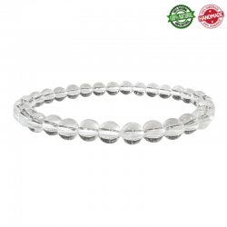 Braccialetto Cristallo di Rocca perline in pietra naturale da 6mm - Qualità A
