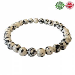 Braccialetto Diaspro Dalmata perline in pietra naturale da 6mm - Qualità AB