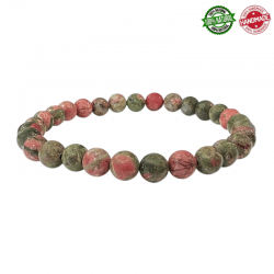 Braccialetto Unakite perline in pietra naturale da 6mm - Qualità AB