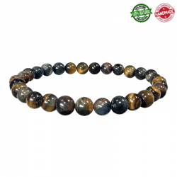 Braccialetto Occhio di Falco perline pietra naturale da 6mm - Qualità AB