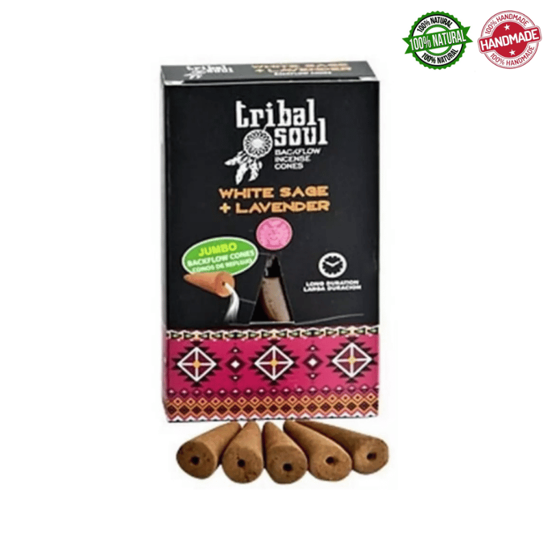 Salvia Bianca & Lavanda 10 Coni Jumbo Incenso a riflusso Tribal Soul Masala