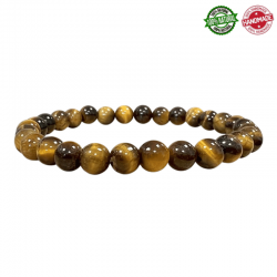 Braccialetto Occhio di Tigre perline pietra naturale da 6mm - Qualità A
