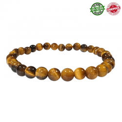 Braccialetto Occhio di Tigre perline pietra naturale da 6mm - Qualità AA