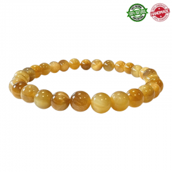 Braccialetto Occhio di Tigre d'Oro perline pietra naturale da 6mm - Qualità AA