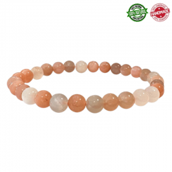 Braccialetto Pietra di Luna multicolore perline naturali da 6mm - Qualità AA