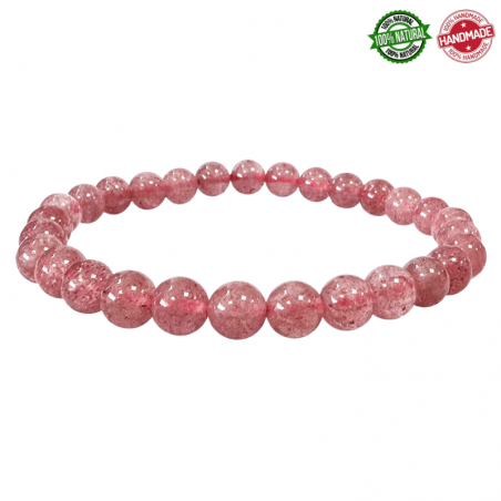 Quarzo Fragola Braccialetto perline da 6mm in Pietra Naturale - Qualità A