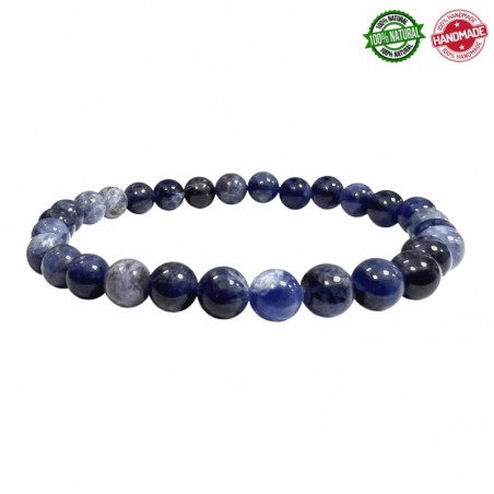 Braccialetto Sodalite perline in pietra naturale da 6mm - Qualità A