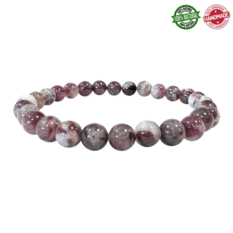 Braccialetto Tormalina Rosa Perline pietra naturale da 6mm - Qualità A