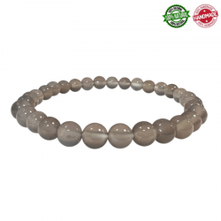 Braccialetto Agata Grigia perline pietra naturale da 6mm - Qualità A