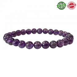 Braccialetto Ametista perline in pietra naturale da 6mm - Qualità A
