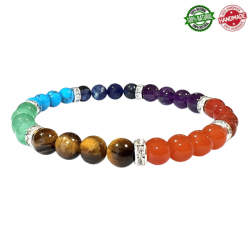 Braccialetto 7 Chakra perline pietra naturale da 6mm - Qualità AB