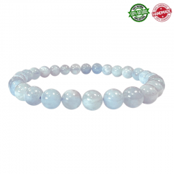Braccialetto Acquamarina perline in pietra naturale da 6mm - Qualità A